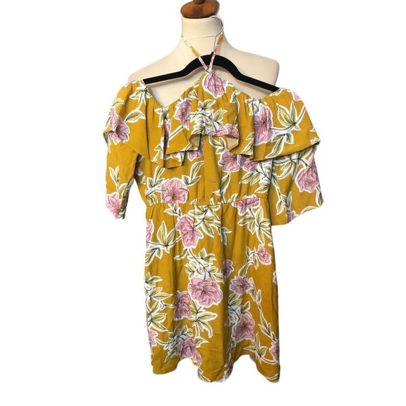 Fonda Ruffle Detail Cupcakes and Cashmere Floral Print Dress, Yellow/Gold, XS - Picture 7 of 16